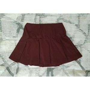 BCBG Maroon Pleated Skirt
